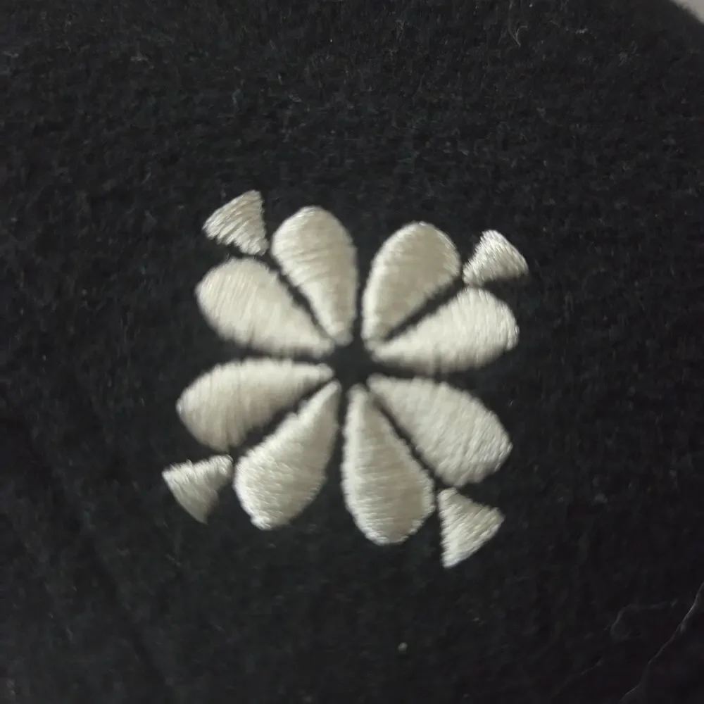 Kate Spade Black Wool Blend Baseball Cap – Spade Flower Embroidery Adjustable